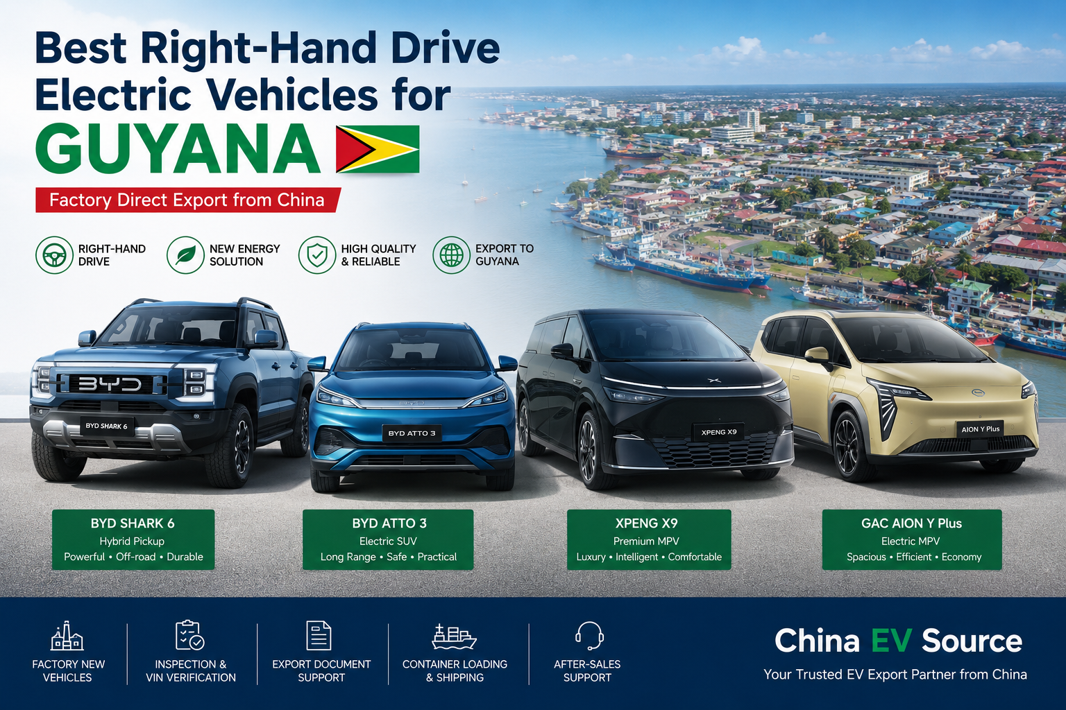 Right-Hand Drive Vehicles for Guyana | Factory Direct Export from China