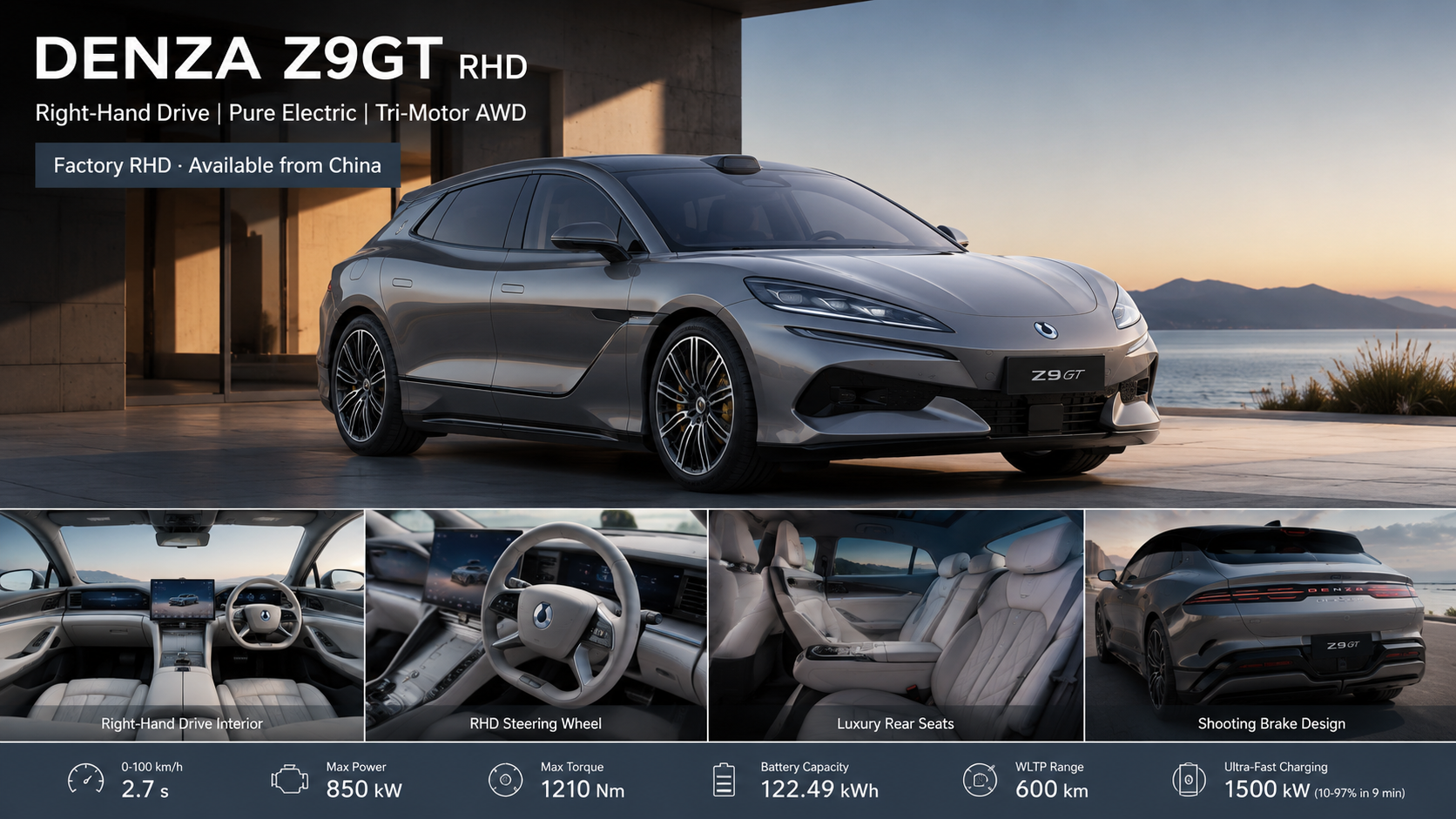 Buy a DENZA Z9GT RHD from China: Colours & Export Quotes