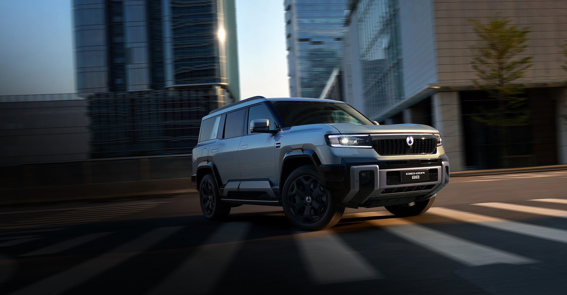 DENZA B8 full vehicle in an urban driving scene — official RHD-market model reference | CHINA EV SOURCE